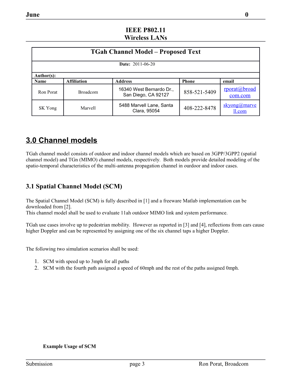 3.1 Spatial Channel Model (SCM)