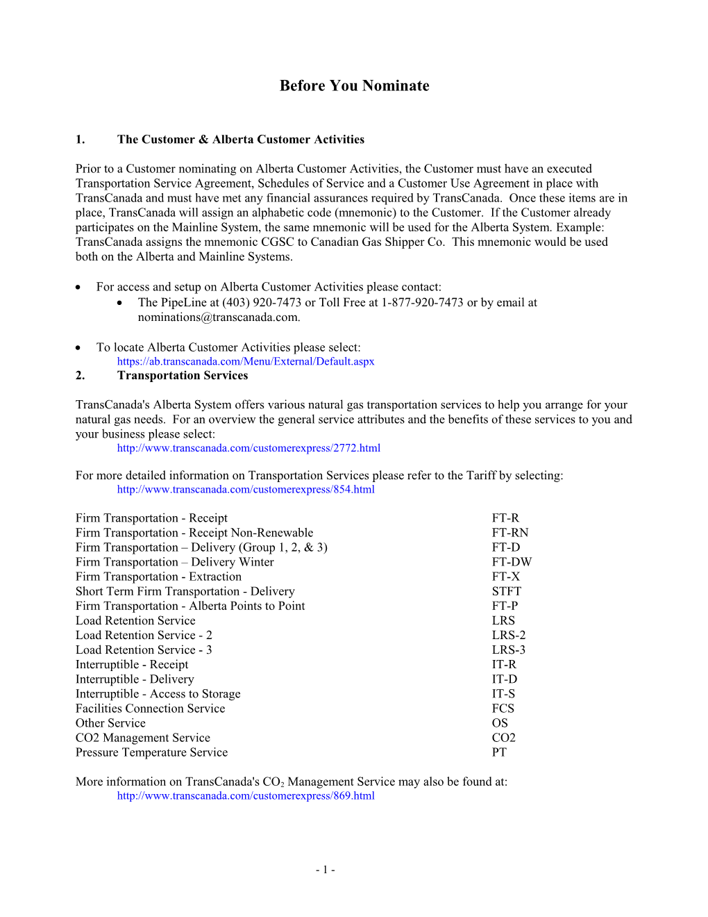 1.The Customer & Alberta Customer Activities