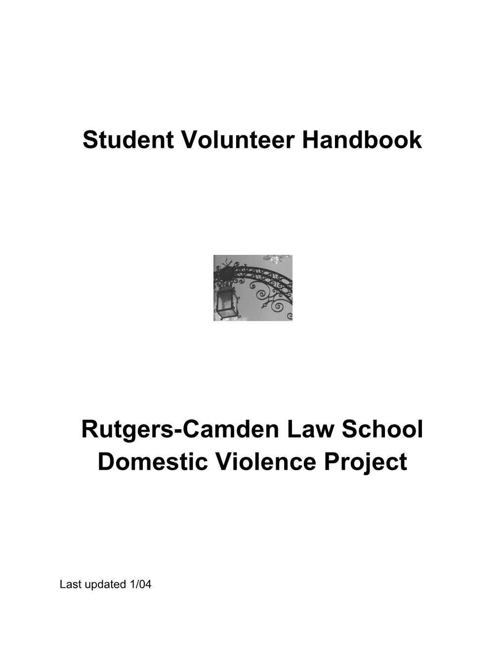 Student Volunteer Handbook