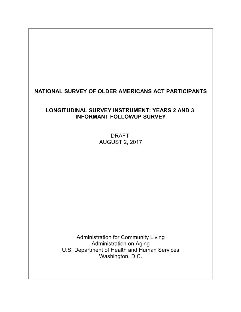 National Survey of Older Americans Act Participants