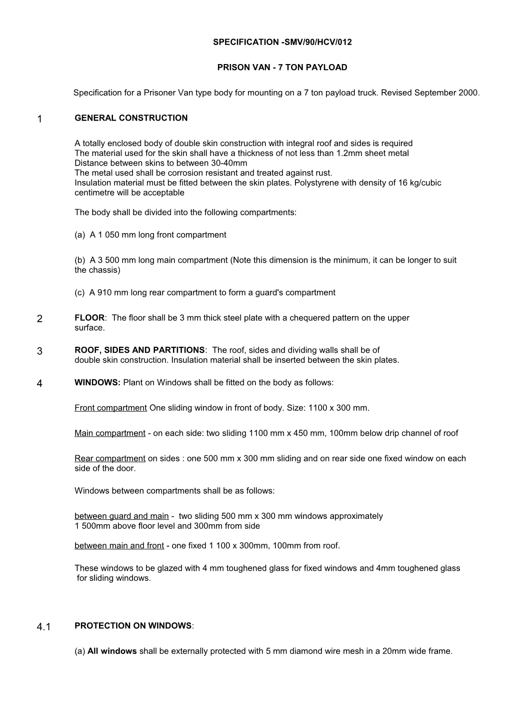 Specification -Smv/90/Hcv/012