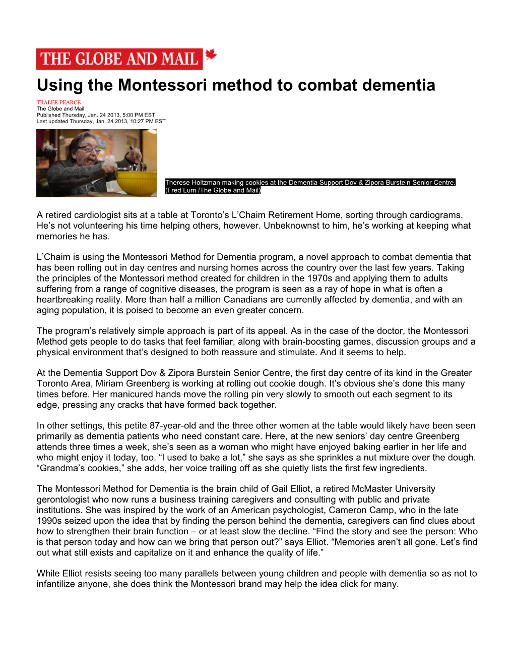 Using the Montessori Method to Combat Dementia
