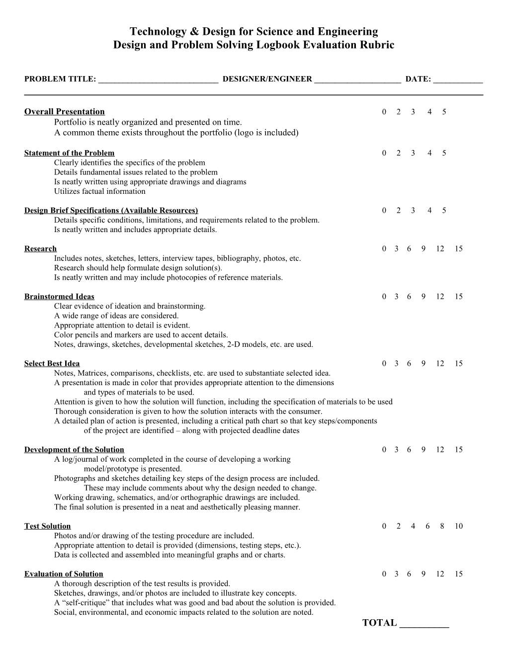 Technology & Design for Science and Engineering