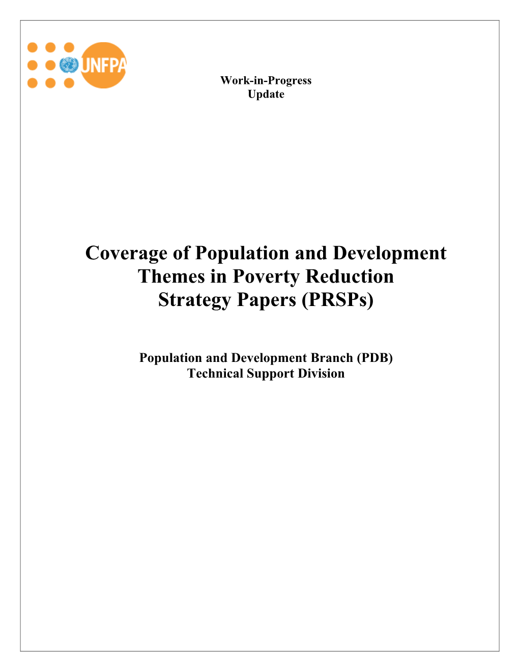 Coverage of Population and Development Themes in Poverty Reduction