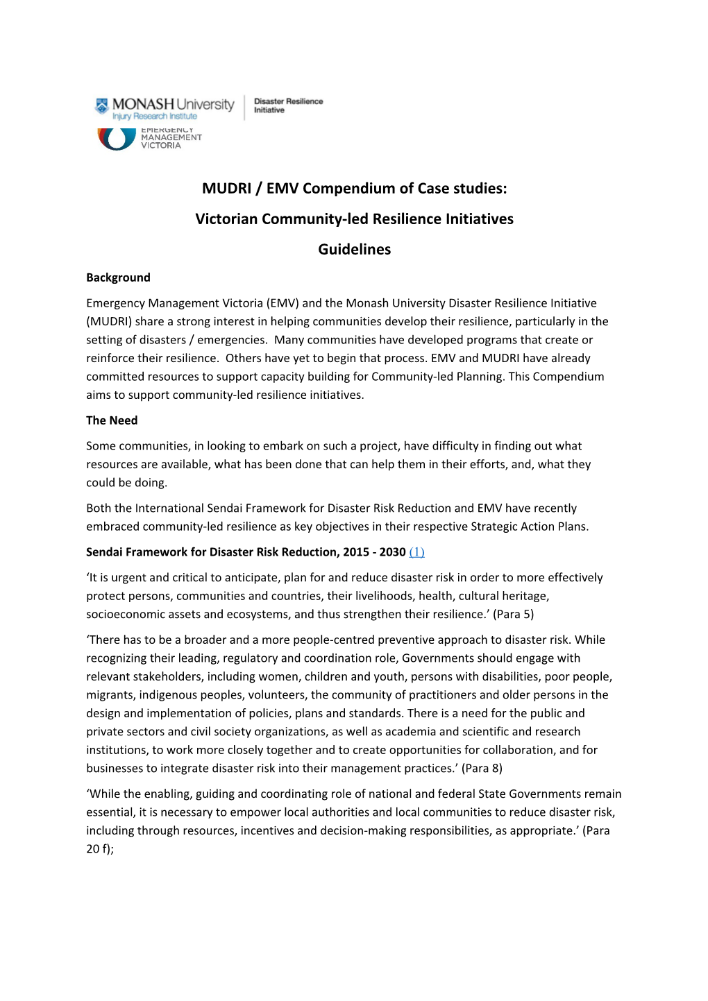 MUDRI / EMV Compendium of Case Studies