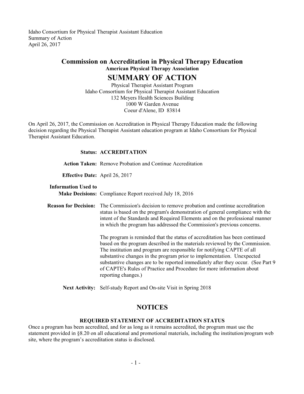 Commission on Accreditation in Physical Therapy Education