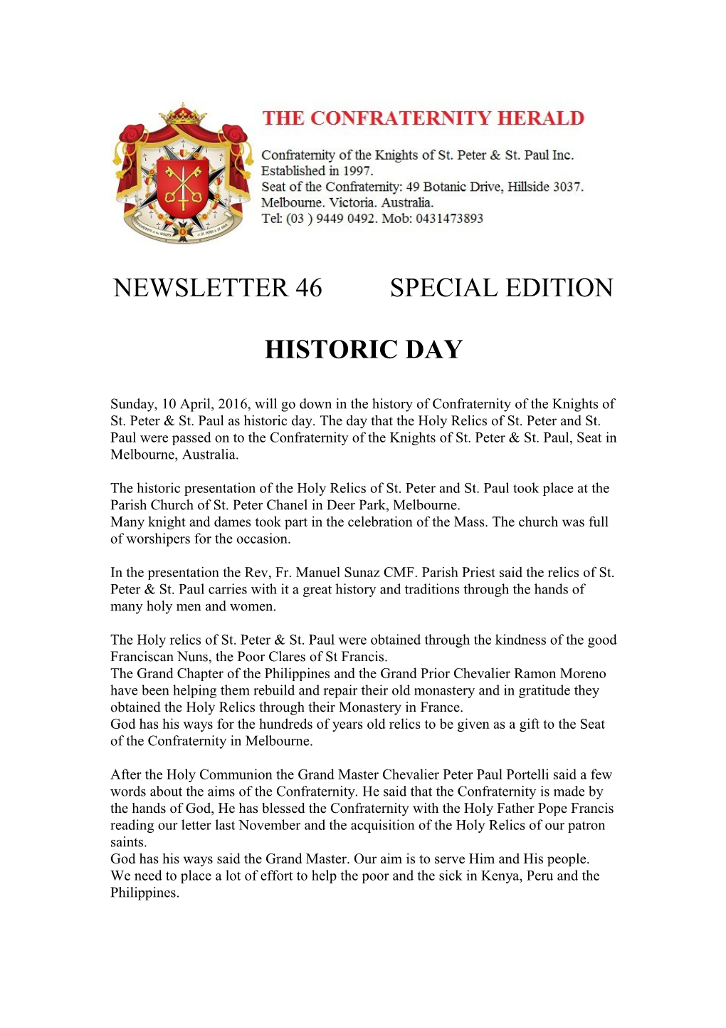 Newsletter 46 Special Edition