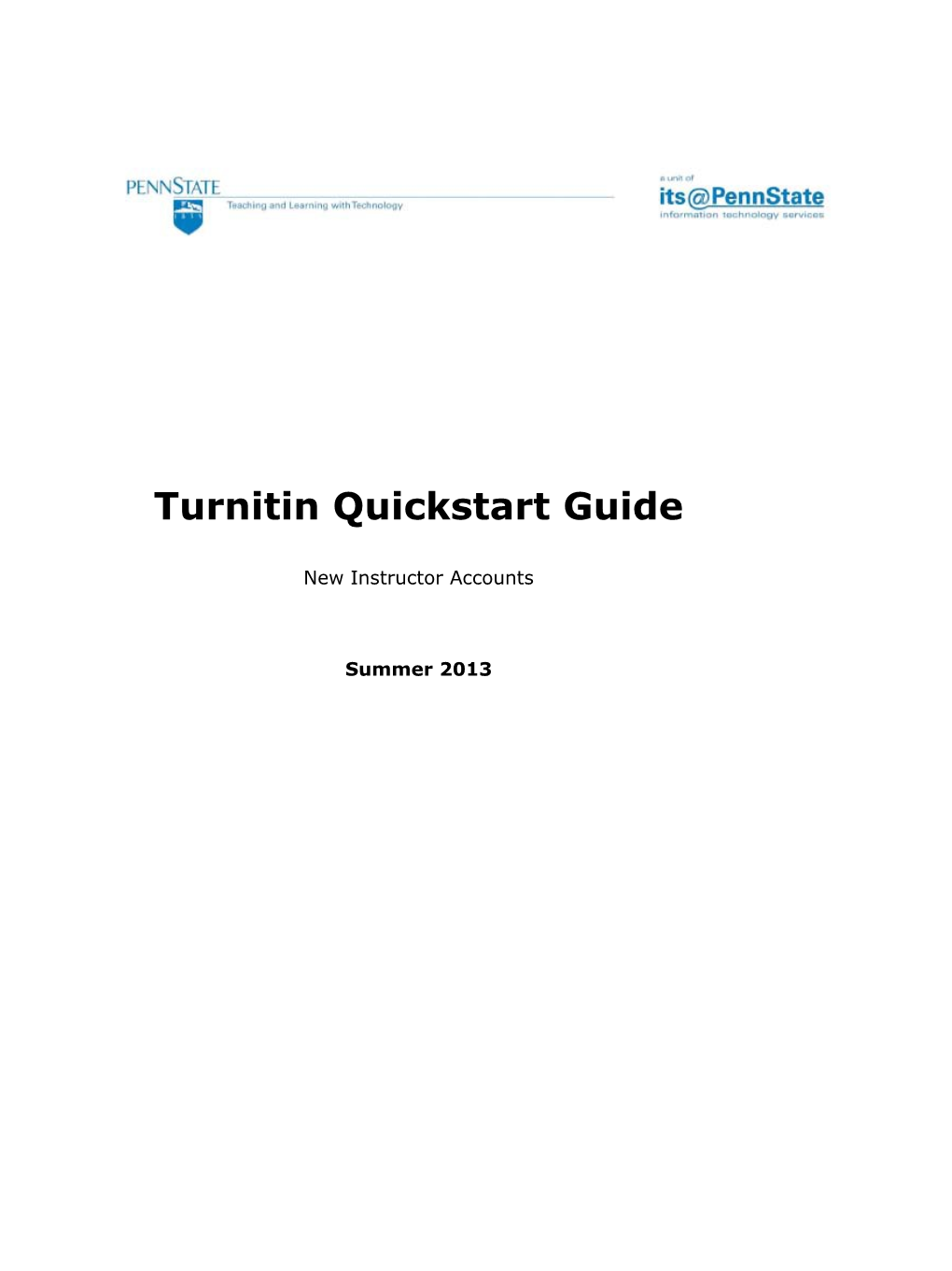 Turnitin Quickstart Guide