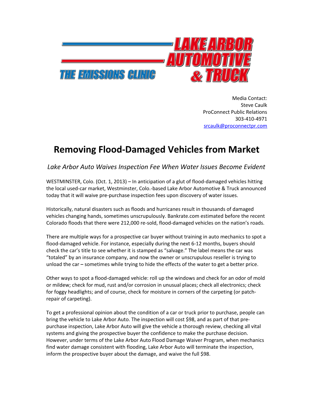 Removing Flood-Damaged Vehicles from Market