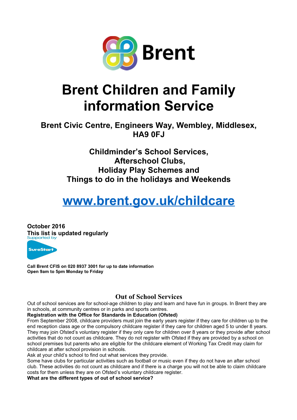 Brent Children and Family Information Service