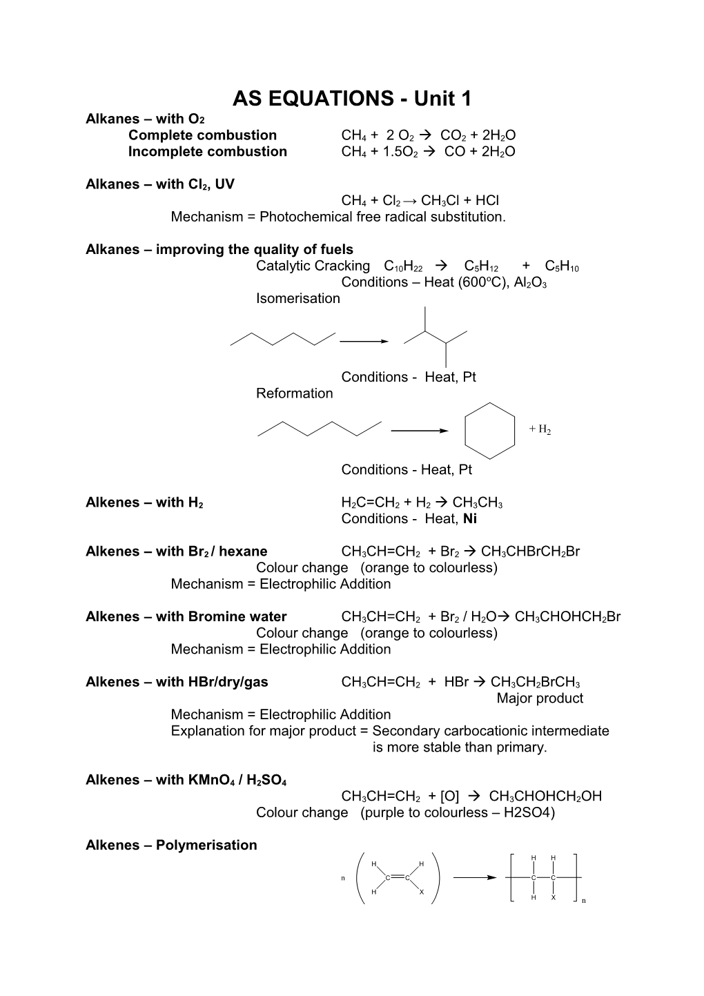 AS EQUATIONS - Unit 1