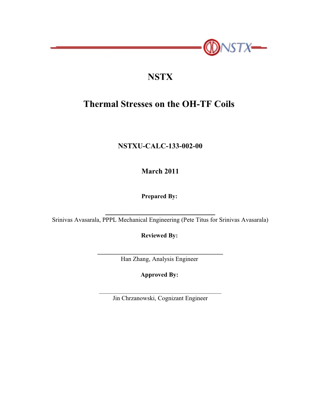 Thermal Stresses on the OH-TF Coils