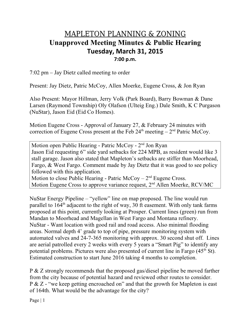 Mapleton Planning & Zoning