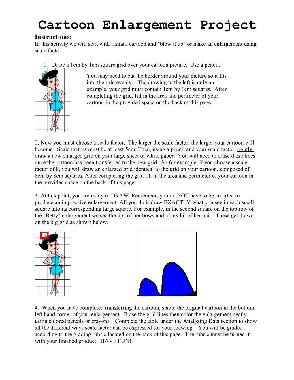 Cartoon Enlargements Project