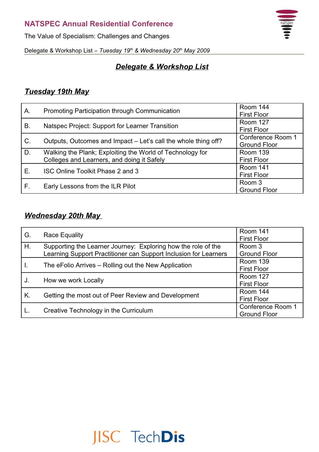 NATSPEC 3Rd Annual Residential Conference