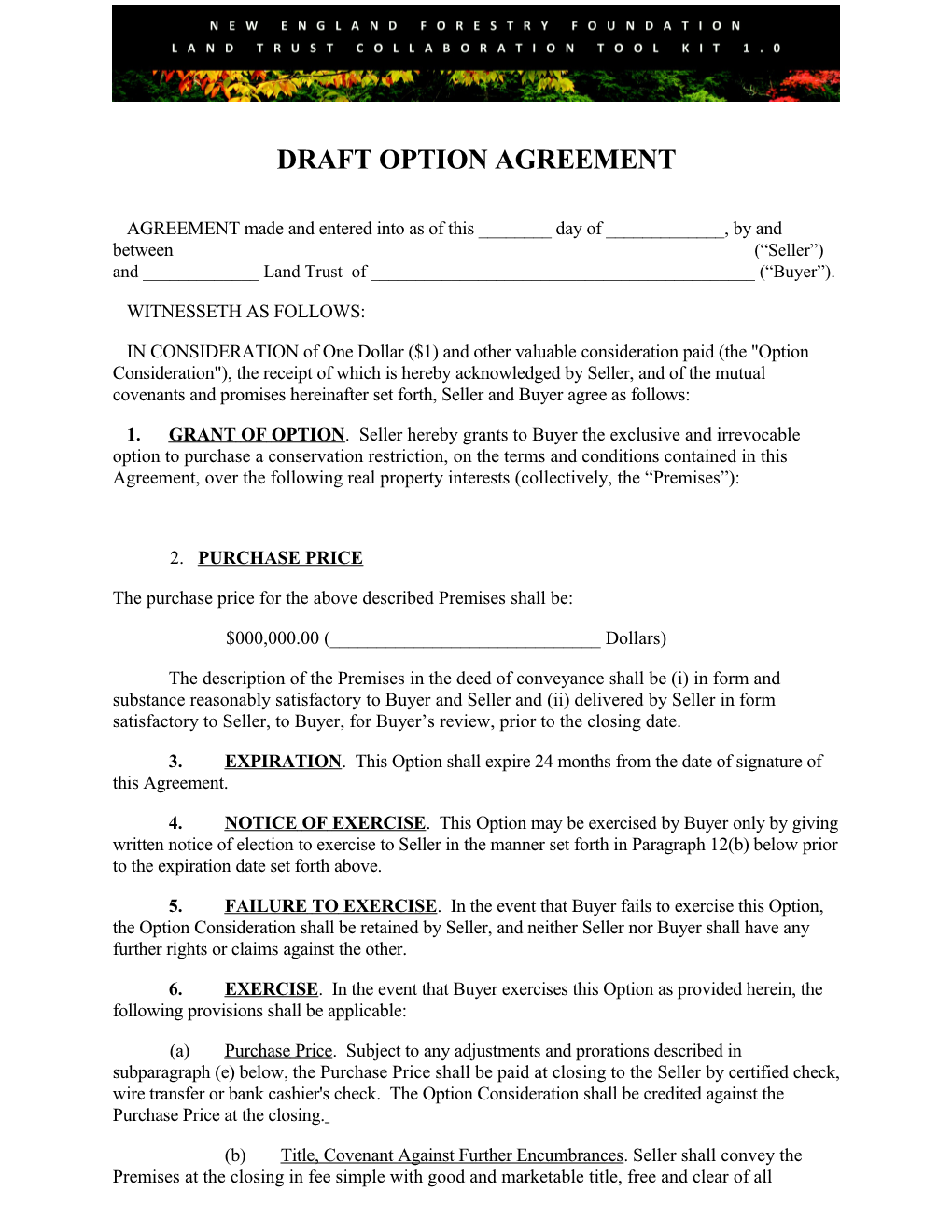 Draft Option Agreement