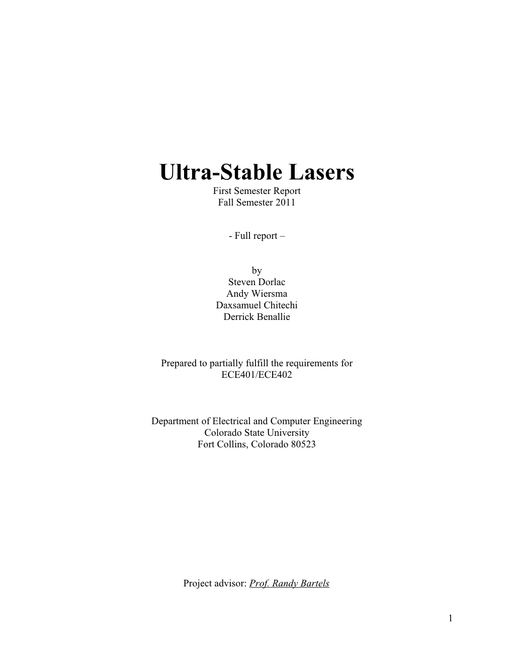 Ultra-Stable Lasers