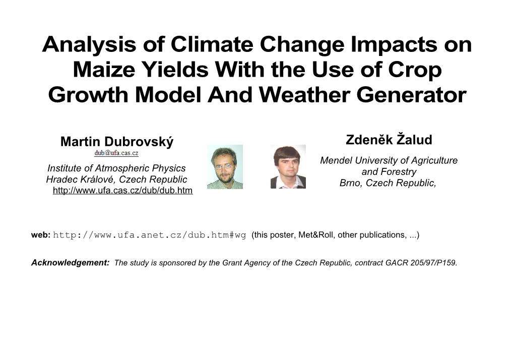 On Applicability of the WGEN-Like Weather Generator in Crop Growth Simulations