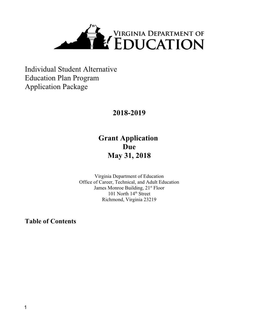 Isaep Grant Application 2018-2019