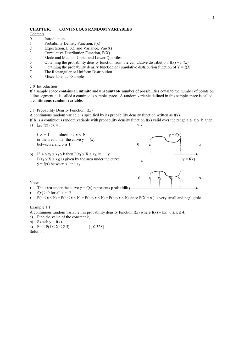 Chapter 5 : Probability Distributions for Continuous Random Variables