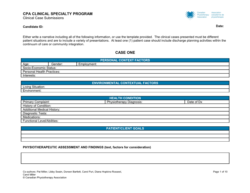 APPENDIX F - Case Based Discussion Template