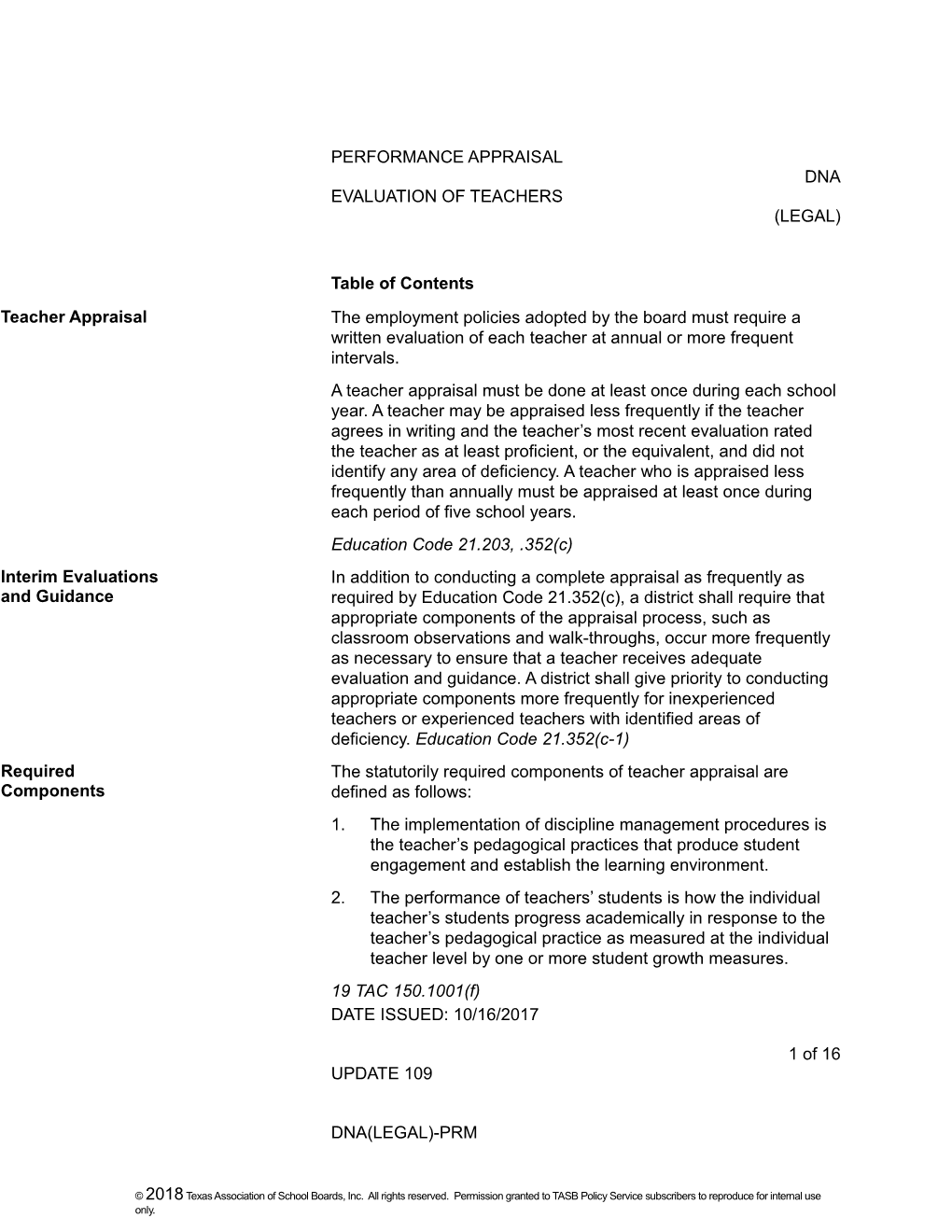 Performance Appraisal - Evaluation of Teachers