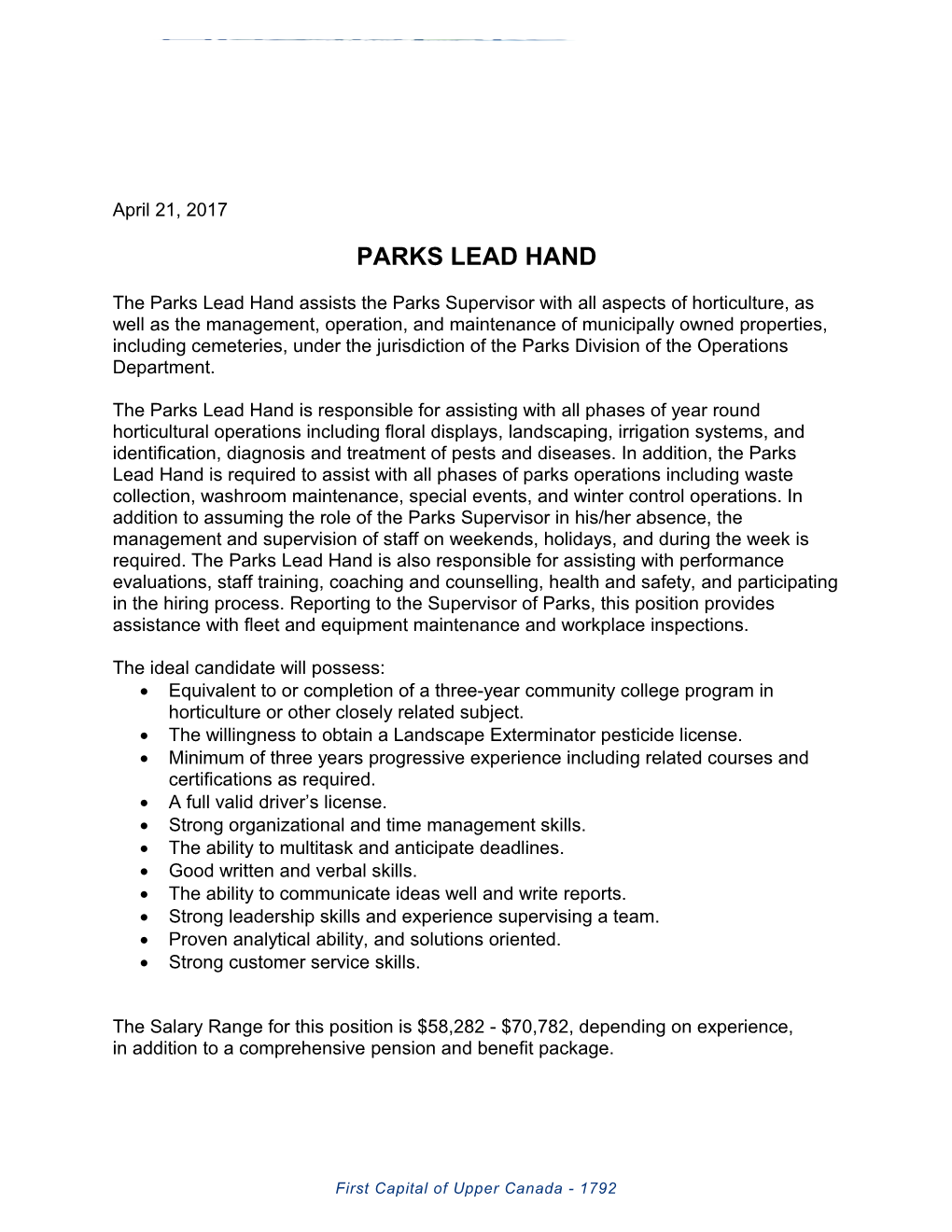 Parks Lead Hand