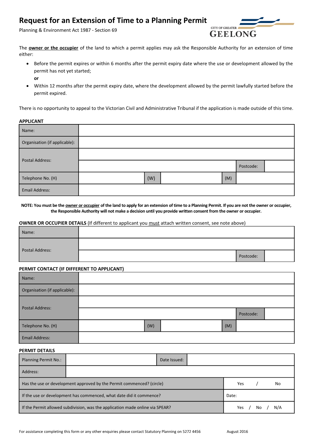 Amendment to Permit Application