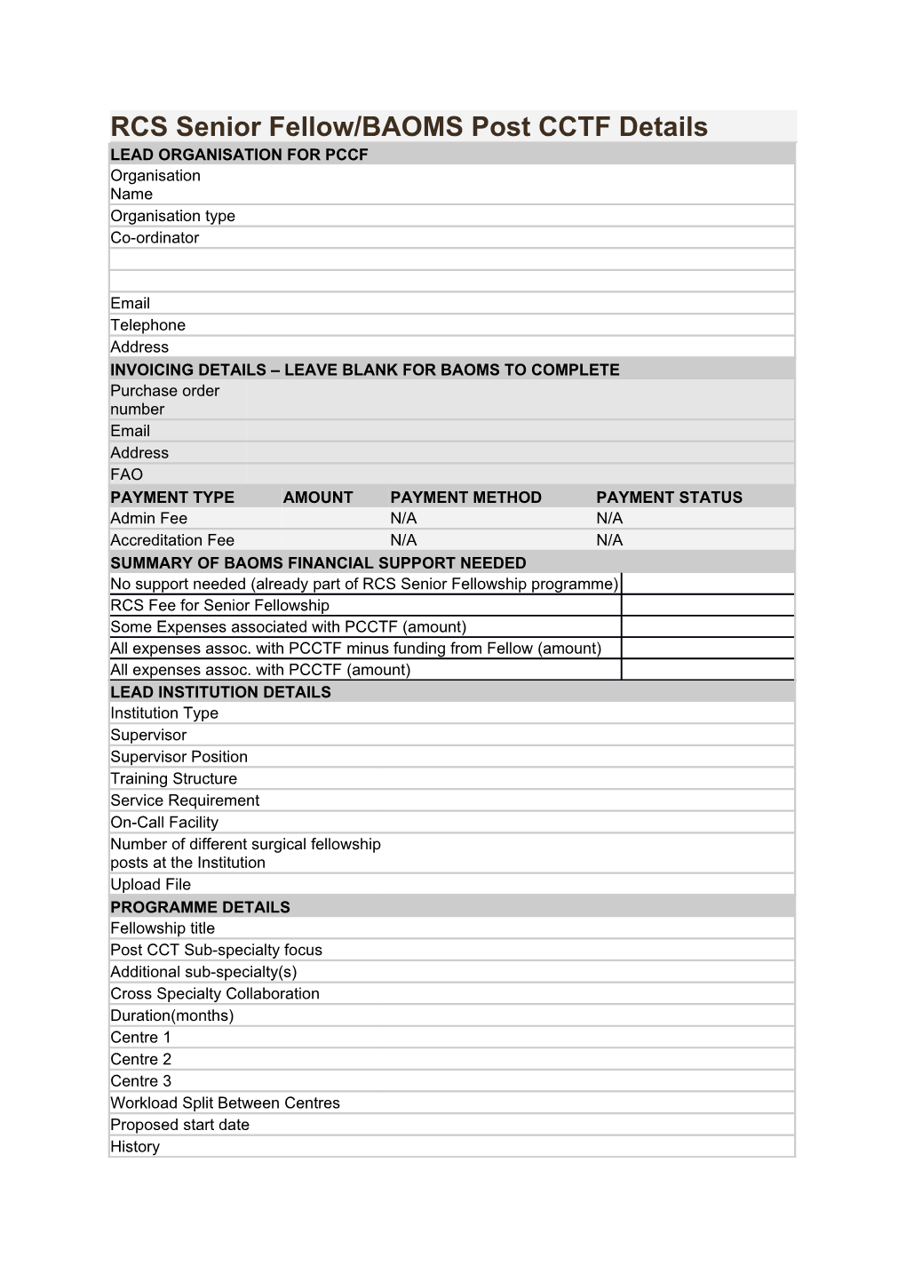 RCS Senior Fellow/BAOMS Post Cctfdetails