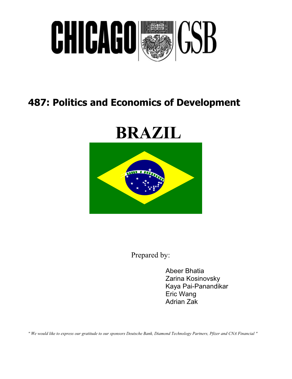 487: Politics and Economics of Development