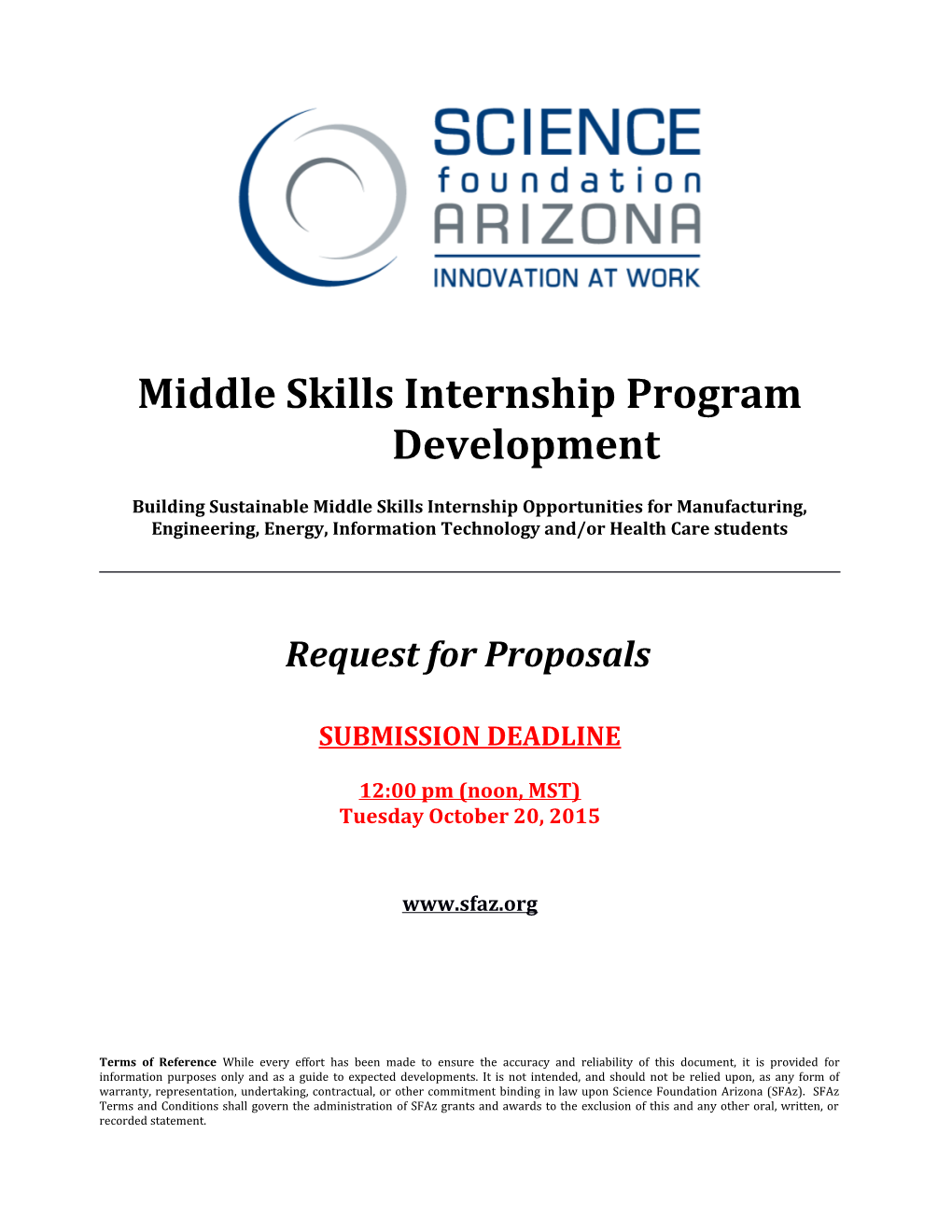 Middle Skills Internship Program Development