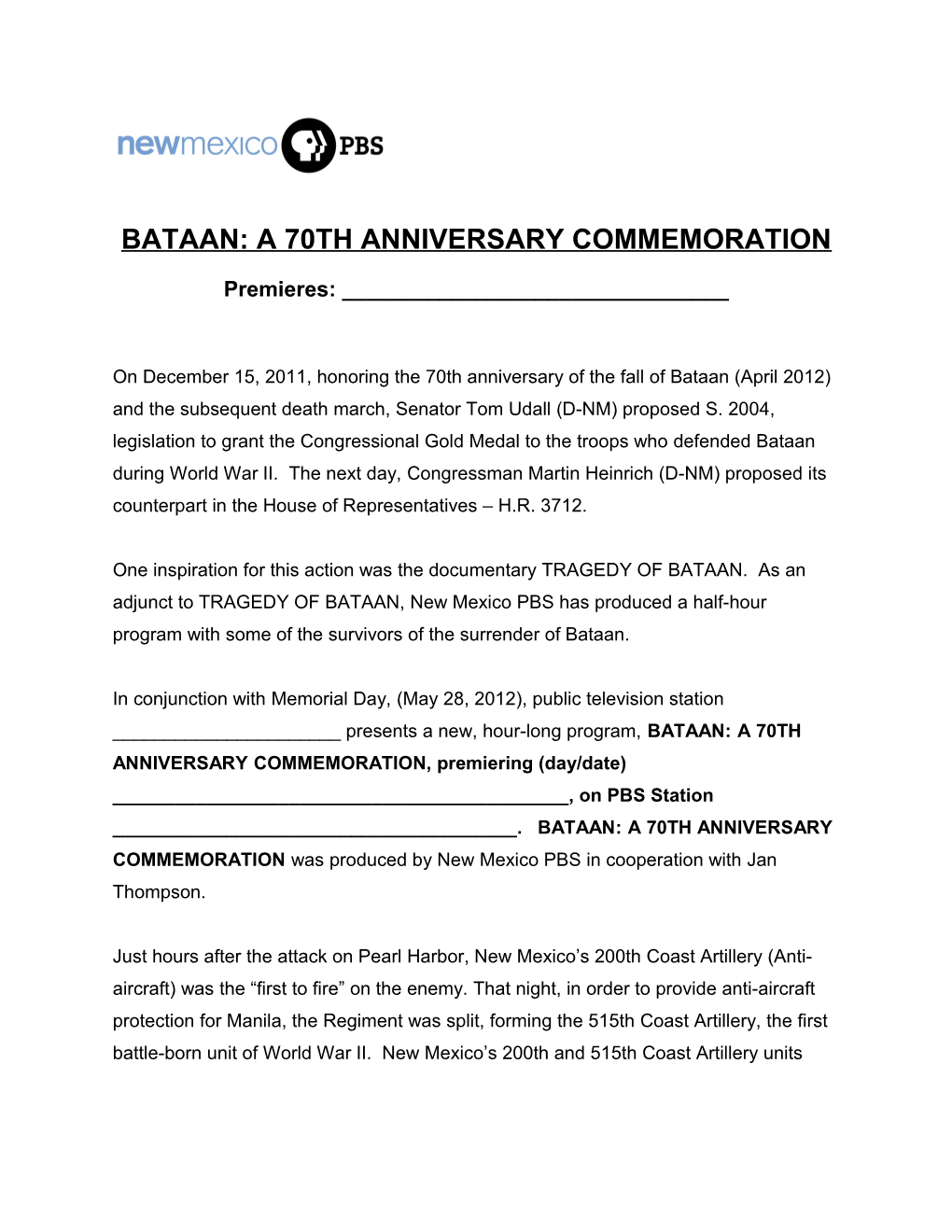 Bataan: a 70Th Anniversary Commemoration