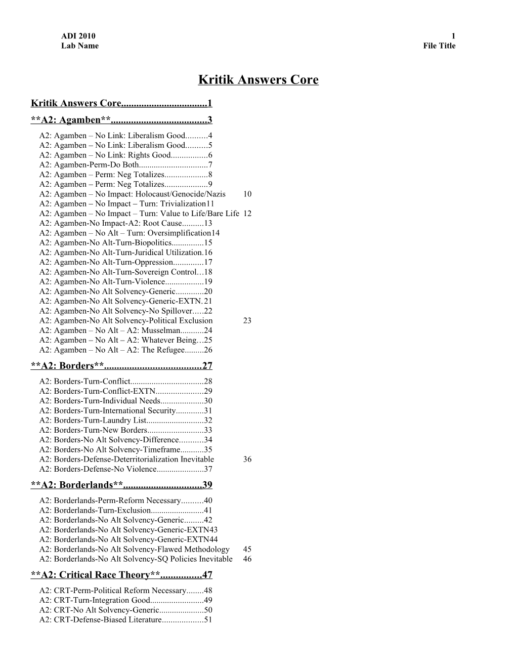 Framework Core ADI