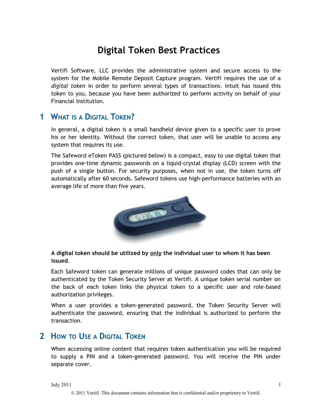 Digital Token Best Practices
