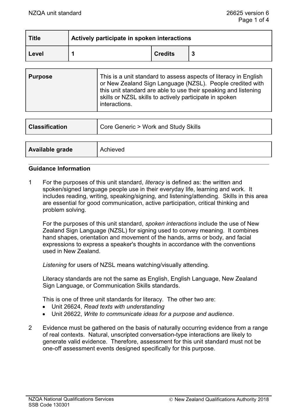 26625 Actively Participate in Spoken Interactions