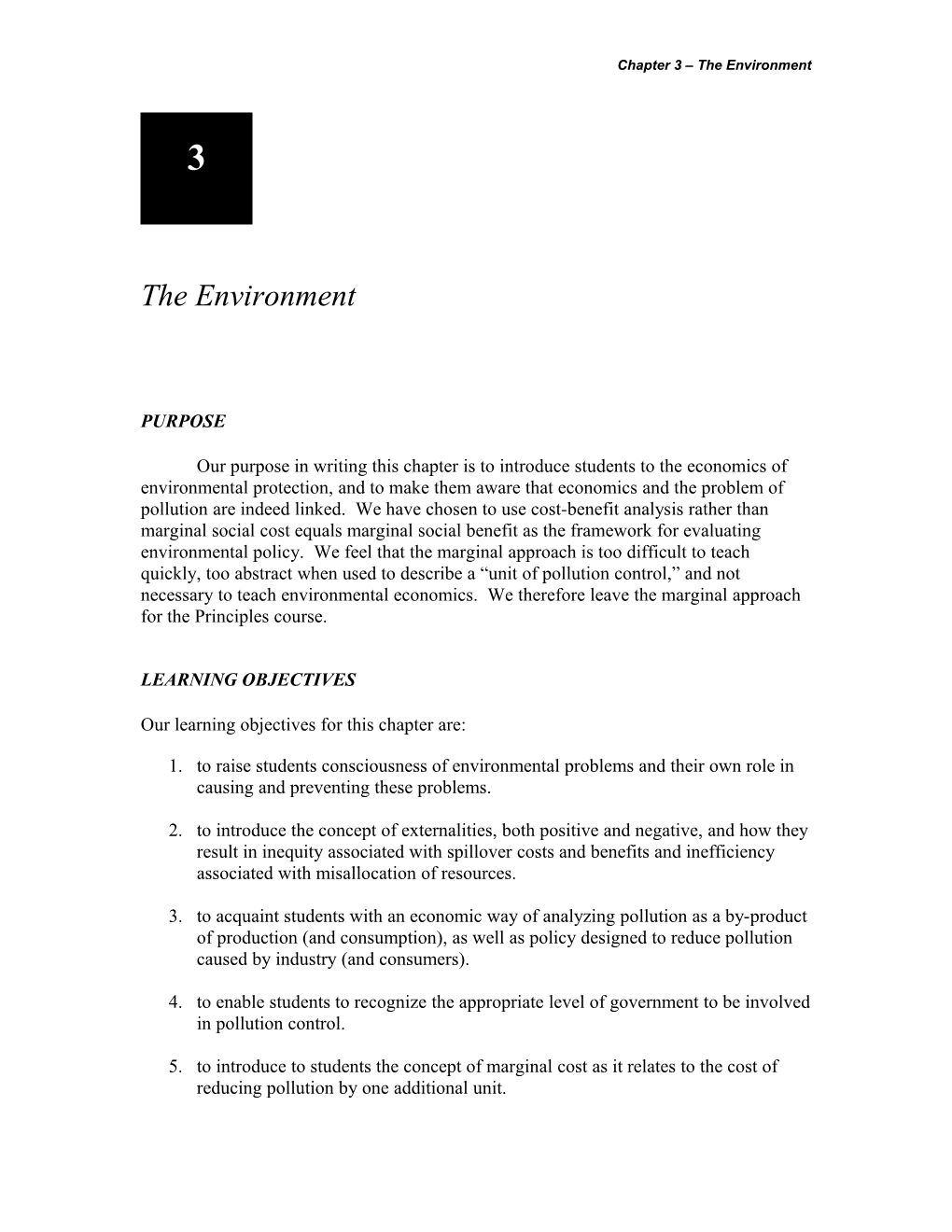 Chapter 3 the Environment