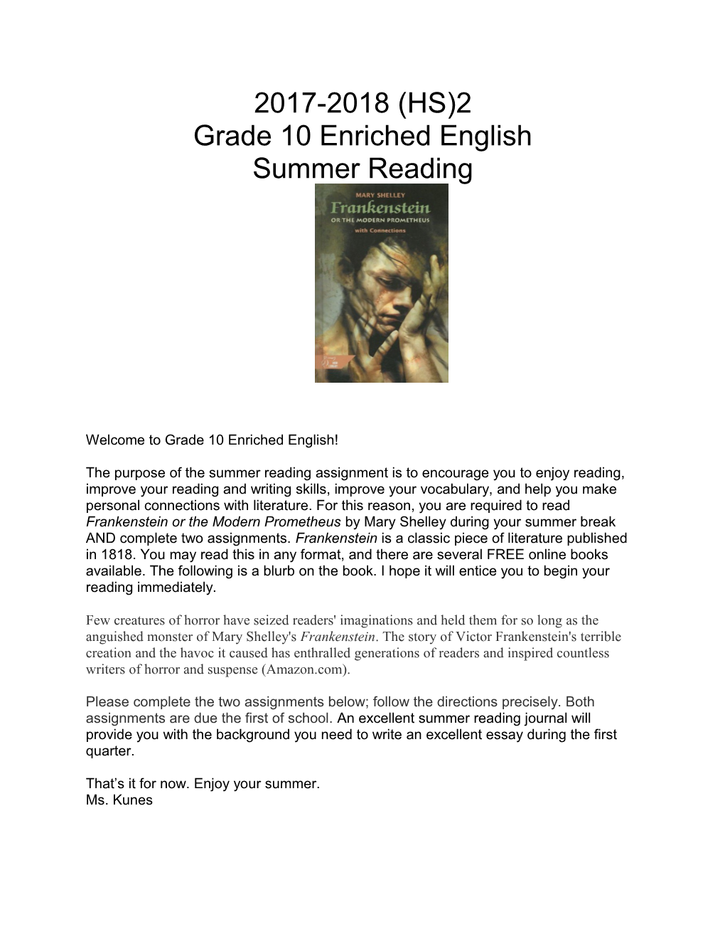 Grade 10 Enriched English