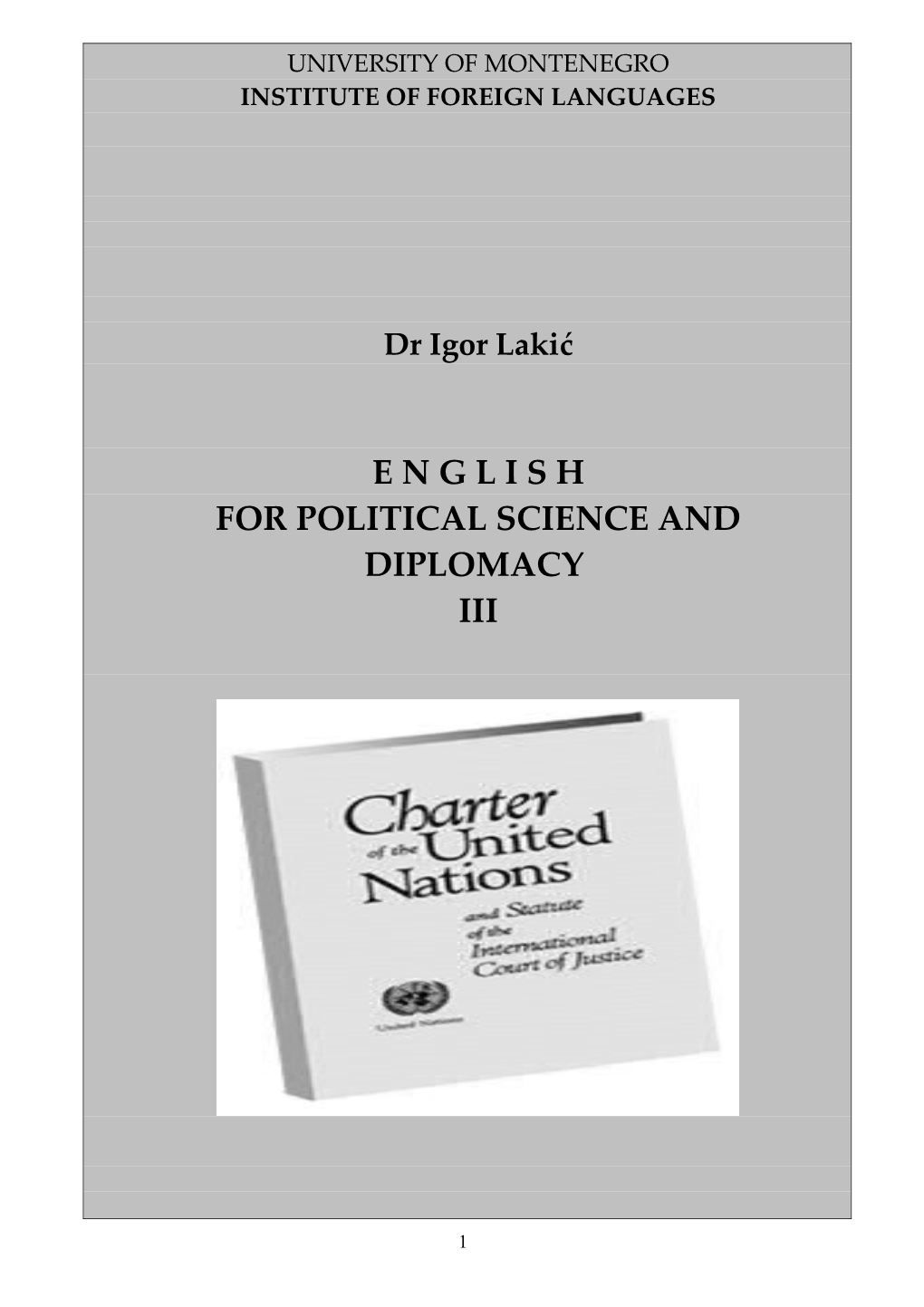 For Political Science and Diplomacy