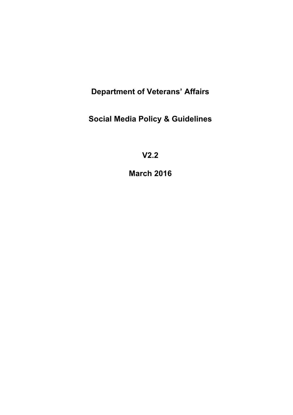 Social Media Policy & Guidelines