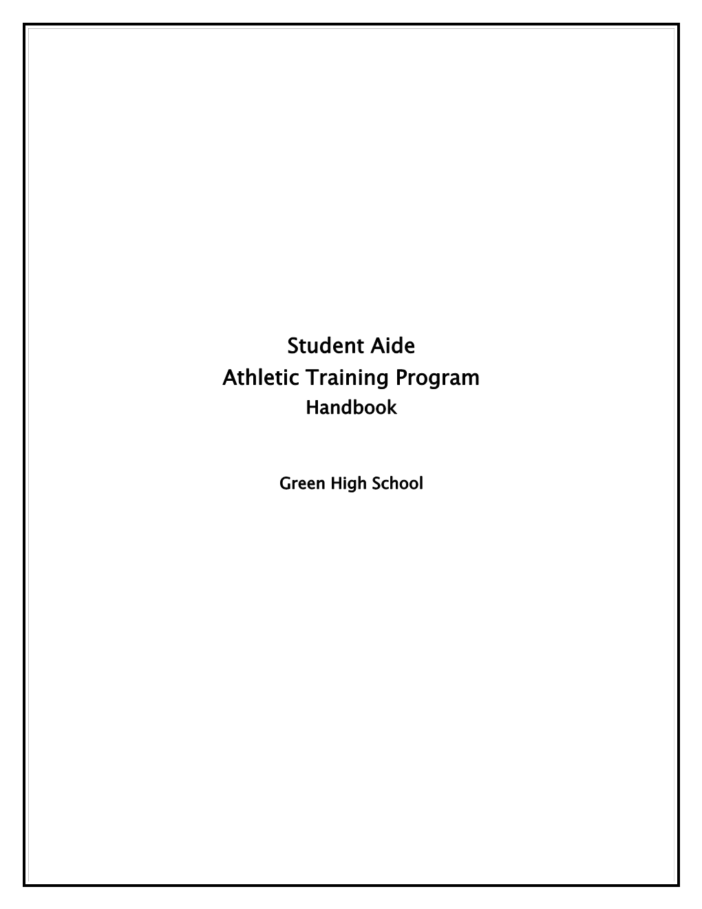 Athletic Training Program