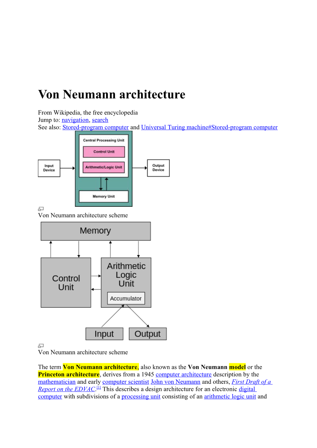 Von Neumann Architecture