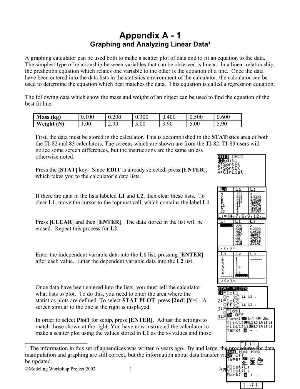 Graphing and Analyzing Linear Data 1