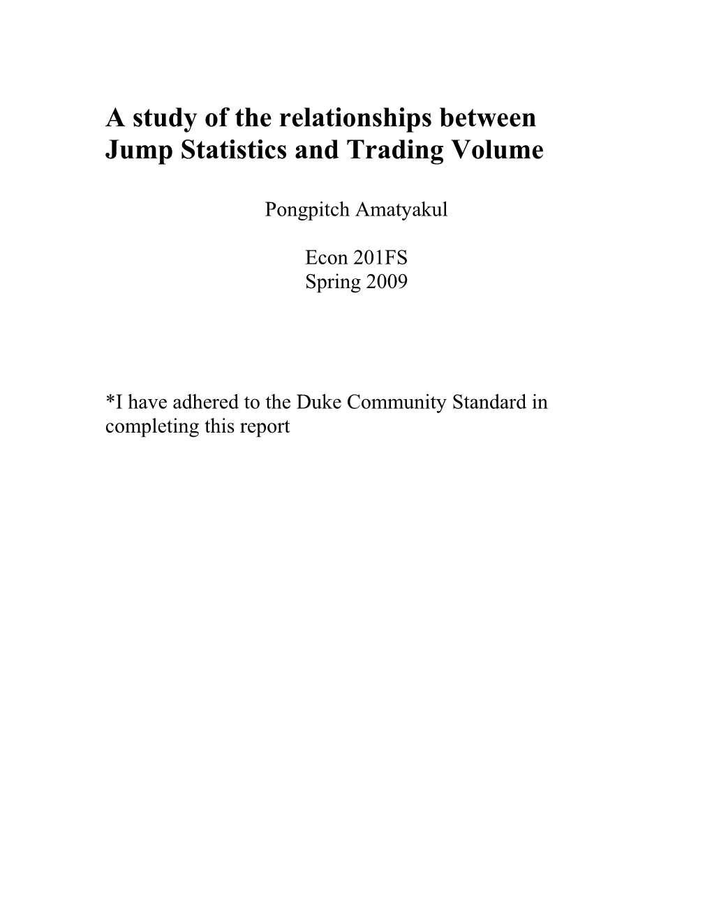 A Study of the Relationships Between Jump Statistics and Trading Volume