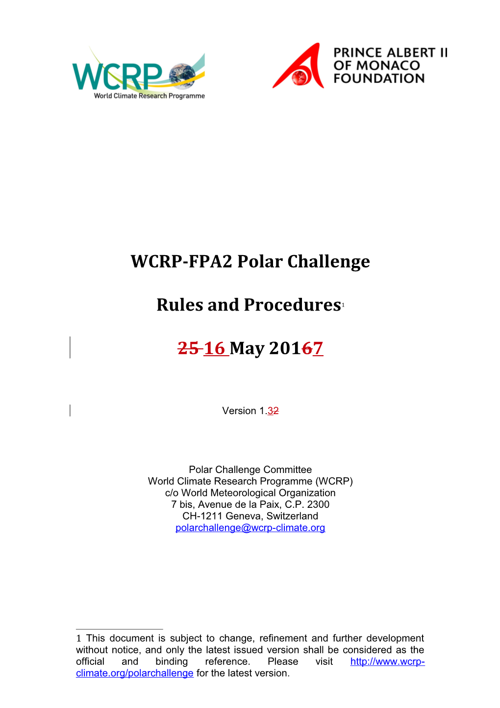 WCRP-FPA2 Polar Challenge