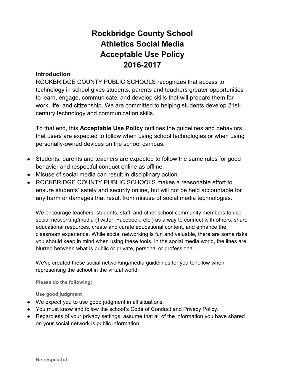 Social Media Policy - Crowdsourced