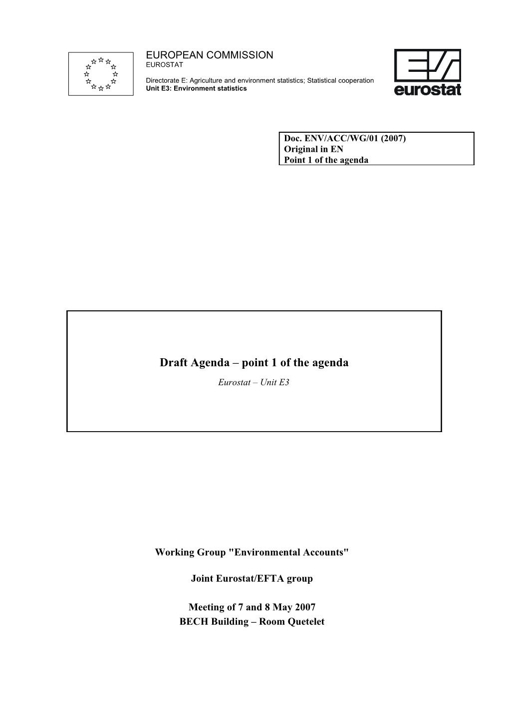 Draft Agenda of the Plenary 19 21 September, 2001