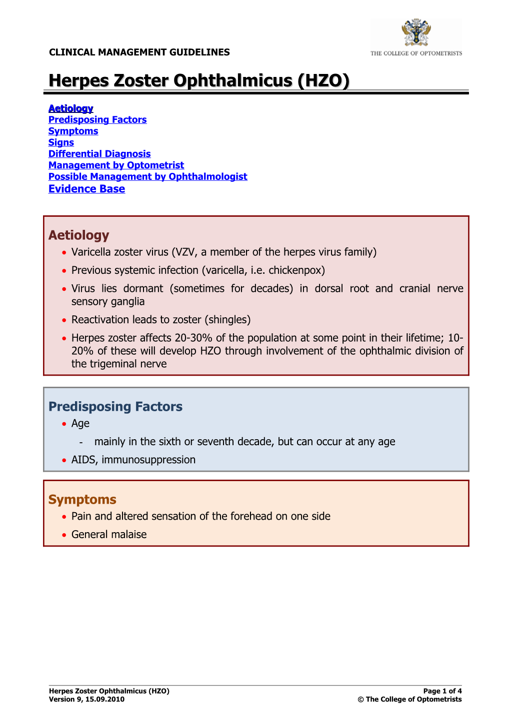 GLAUCOMA (Primary Open Angle) (POAG)