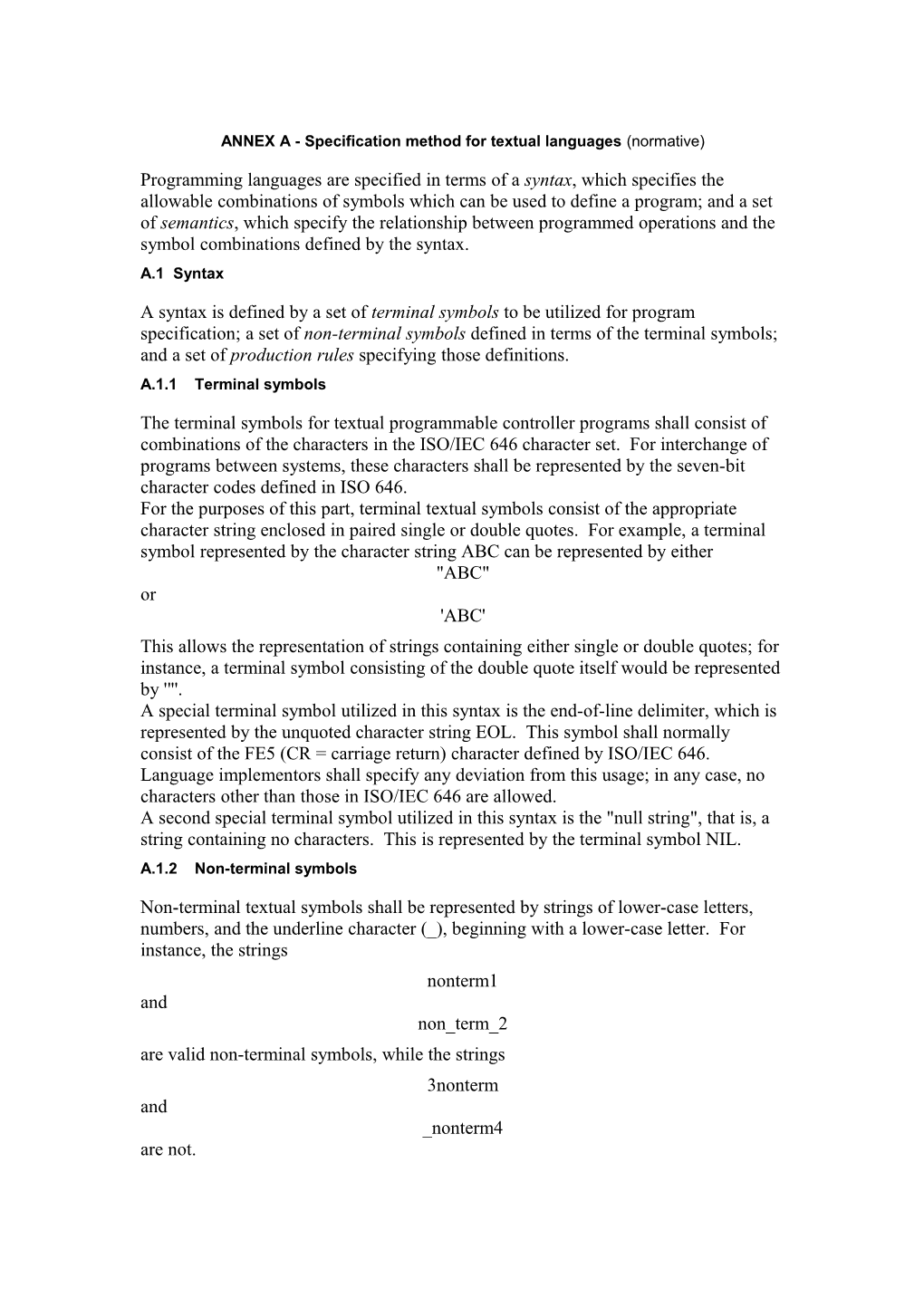 ANNEX a - Specification Method for Textual Languages (Normative)