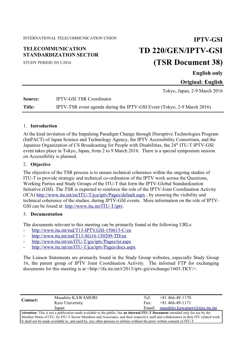 1 - TD 220 (GEN/IPTV-GSI) TSR Doc.38