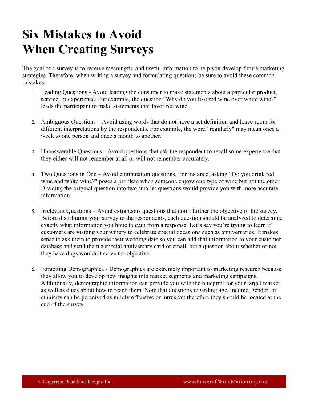 Six Mistakes to Avoid When Creating Surveys